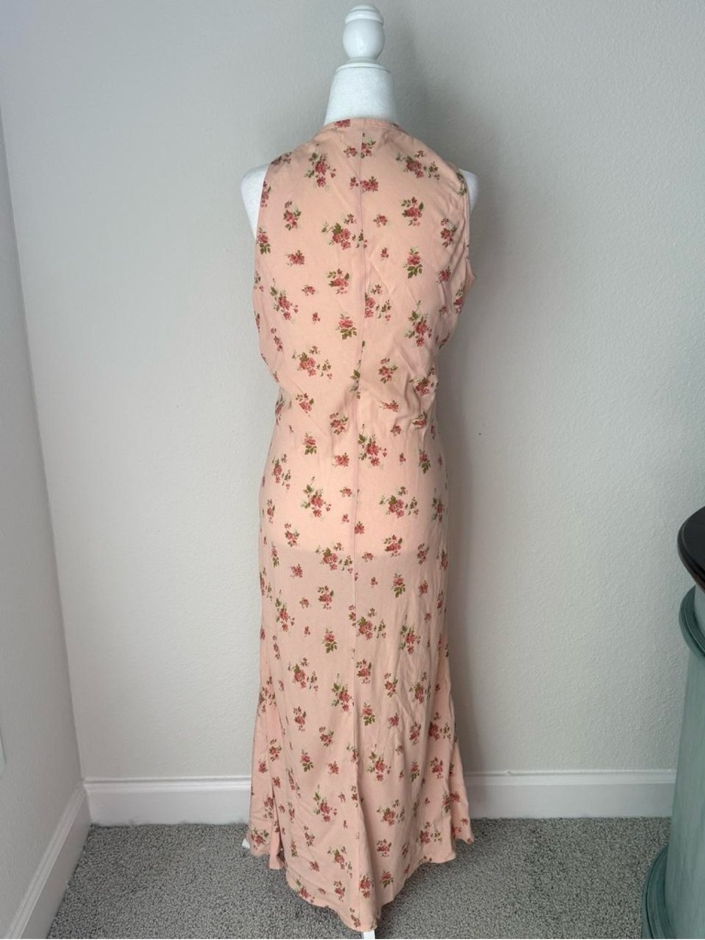 Reformation Laurel Pink Floral Midi Dress Spring Wedding Guest - Picture 4 of 6